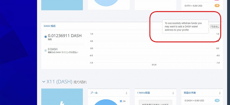 To successfully withdraw funds you may want to add a DASH wallet address to your profile