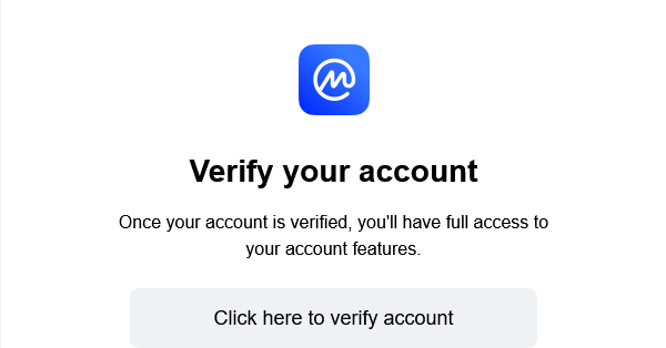「Click here to verify account」をクリック